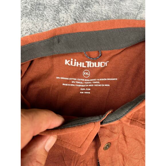 KÜHL Touch Polo Shirt Men’s XXXL Rust Orange Performance Short Sleeve Excellent - Picture 4 of 9